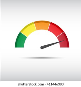 Color vector tachometer, speedometer and performance measurement icon, illustration for your website, infographic and apps
