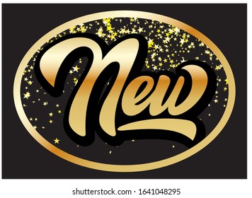 Color vector template for advertising label with inscription - New.