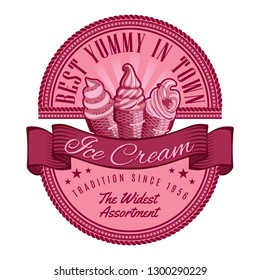 Color vector template for ice cream advertising.