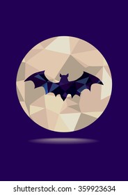color vector triangles bat and moon