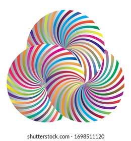 Color Vector Triple striped Spiral Pattern or Texture. Abstract illustration. Vector image