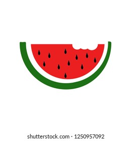 Color vector watermelon illustration for website design or apps. Slice of watermelon vector icon