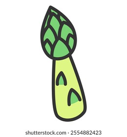 Color vegetable single item icon asparagus