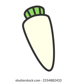 Color vegetable single item icon radish