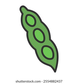 Color vegetable single item icon edamame
