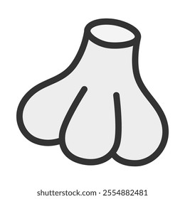 Color vegetable single item icon garlic