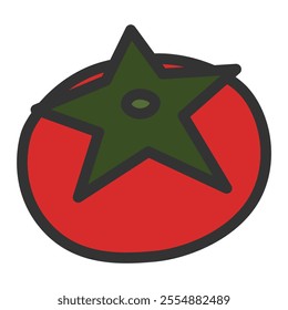 Color vegetable single item icon tomato