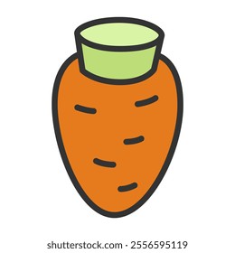 Color vegetable single item icon carrot