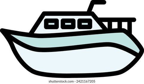 Color vehicle icon illustration pleasure boat