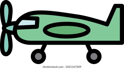 Color vehicle icon illustration propeller plane