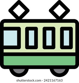 Color vehicle icon illustration train