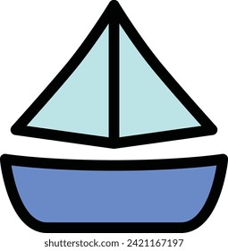 Color vehicle icon illustration yacht