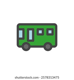 Color vehicle-related single item icon bus