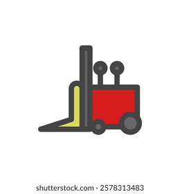 Color vehicle-related single item icon forklift