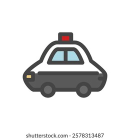 Color vehicle-related single item icon police car