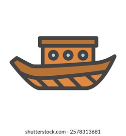 Color vehicle-related single item icon Pleasure boat