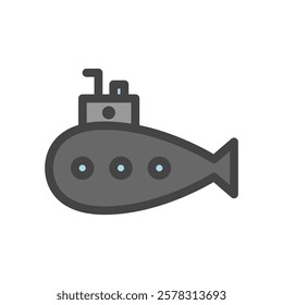 Color vehicle-related single item icon submarine