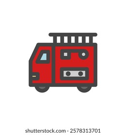 Color vehicle-related single item icon fire engine