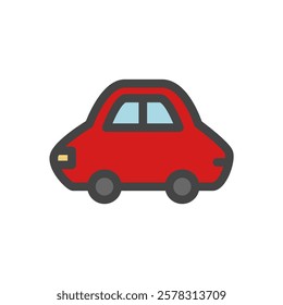 Color vehicle-related single item icon automobile