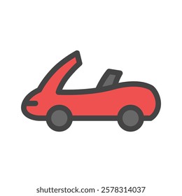 Color vehicle-related single item icon open car