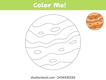 Color Venus. Coloring book page for children. Vector illustration.