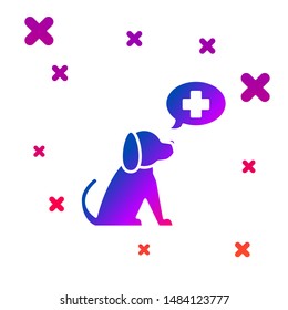 Color Veterinary clinic symbol icon isolated on white background. Cross with dog veterinary care. Pet First Aid sign. Gradient random dynamic shapes. Vector Illustration Color Veterinary clinic symbol icon isolated on white background. Cross with dog veterinary care. Pet First Aid sign. Gradient random dynamic shapes. Vector Illustration