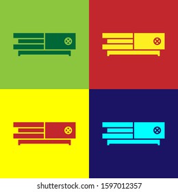 Color Video game console icon isolated on color background.  Vector Illustration
