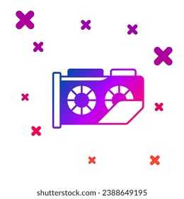 Color Video graphic card icon isolated on white background. Gradient random dynamic shapes. Vector