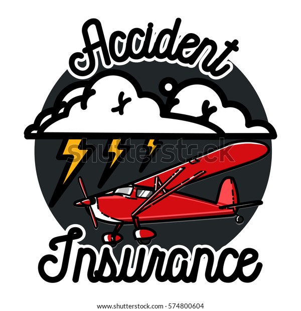 Color vintage accident\
insurance emblem