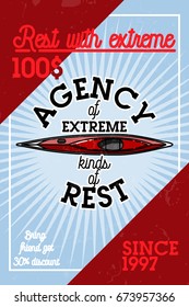 Color vintage agency of extreme banner