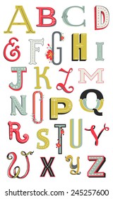 Color Vintage Alphabet