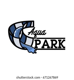 Color vintage aquapark emblem