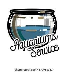 Color vintage aquariums service emblem