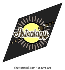 Color vintage astrology emblem