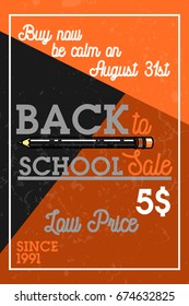 Color vintage back to school sale banner