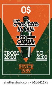 Color vintage bar banner