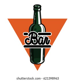 Color vintage bar emblem