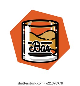 Color vintage bar emblem