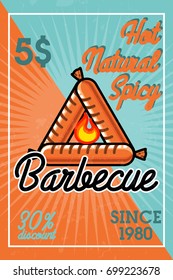 Color vintage barbecue banner