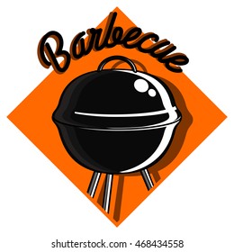 Color vintage barbecue emblem