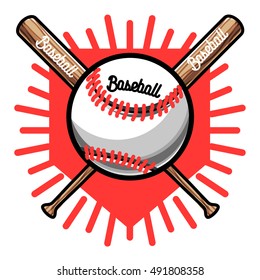 Color vintage baseball emblem