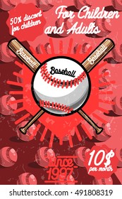 Color vintage baseball poster