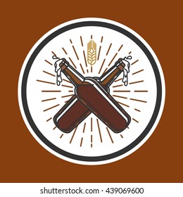 Color vintage beer brewery emblem
