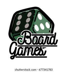Color vintage board games emblem