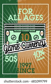 Color vintage bord games banner