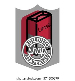 Color vintage building materials shop emblem