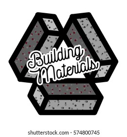 Color vintage building materials shop emblem