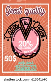 Color vintage cakes to order banner