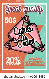 Color vintage cakes to order banner