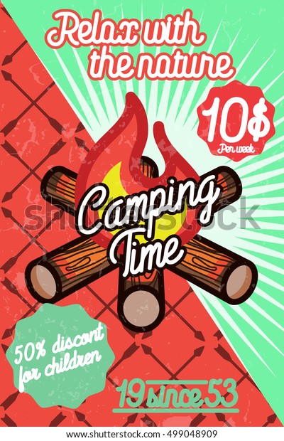 Color vintage Camping\
poster